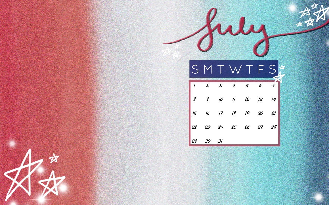July 2018 Desktop Calendar FREE Download