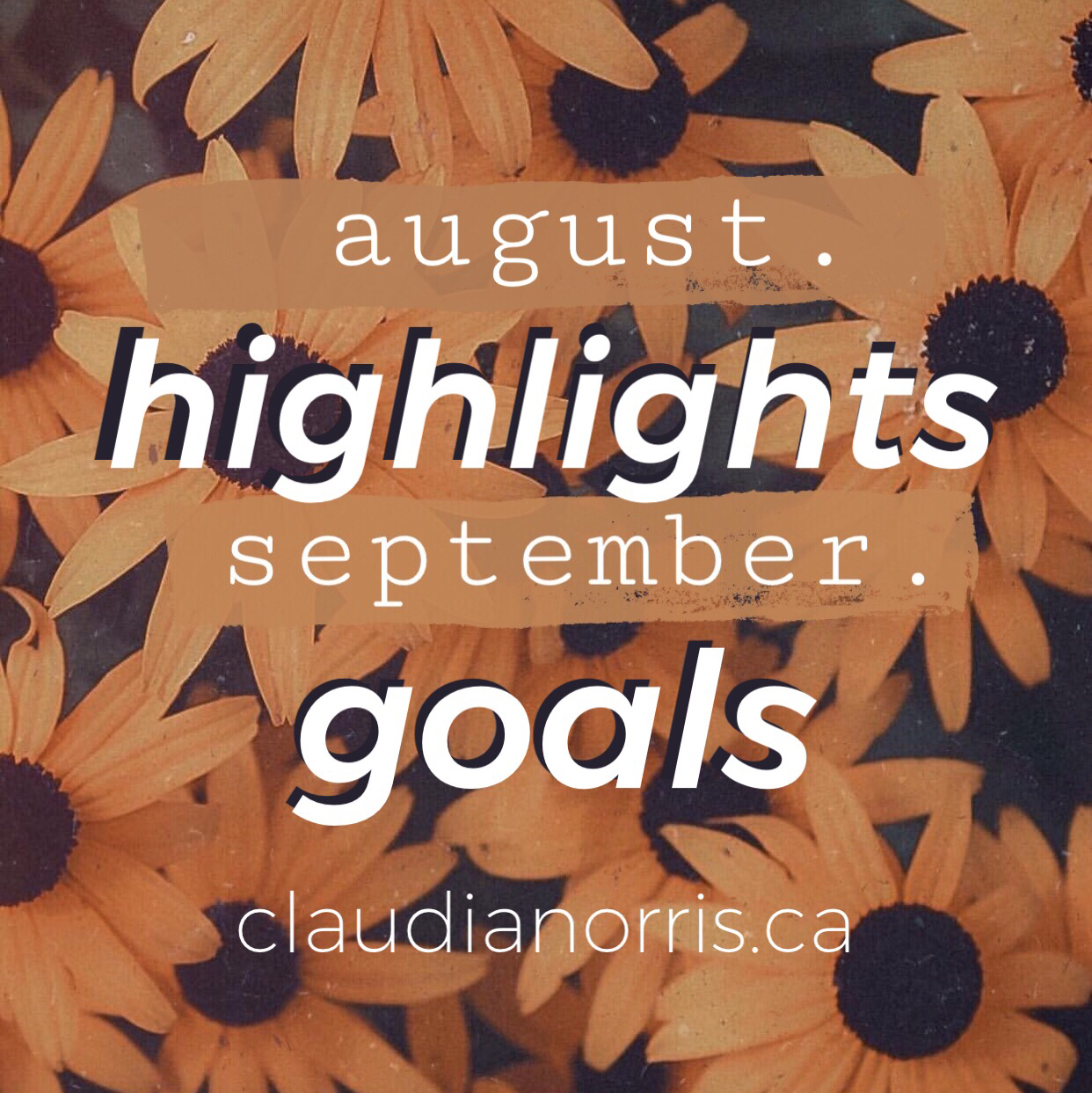 August Highlights & September Goals 2018 - Claudia Norris