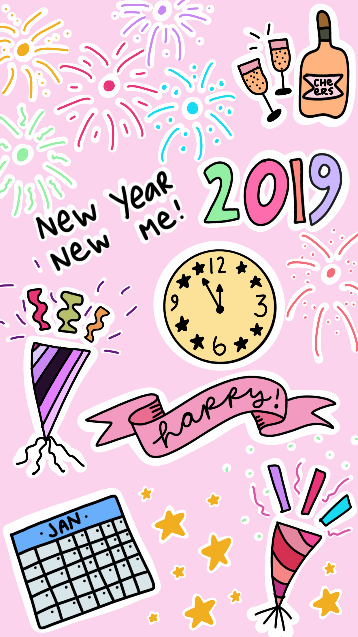 January 2019 FREE Phone Wallpaper WITHOUT Calendar